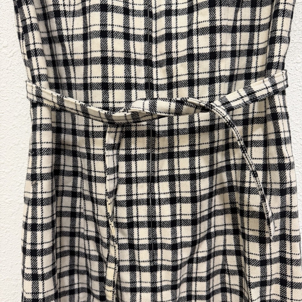 VTG Pendleton Wool Dress Sleeveless Women's Size 10 Plaid Black & White Knee - Picture 6 of 8